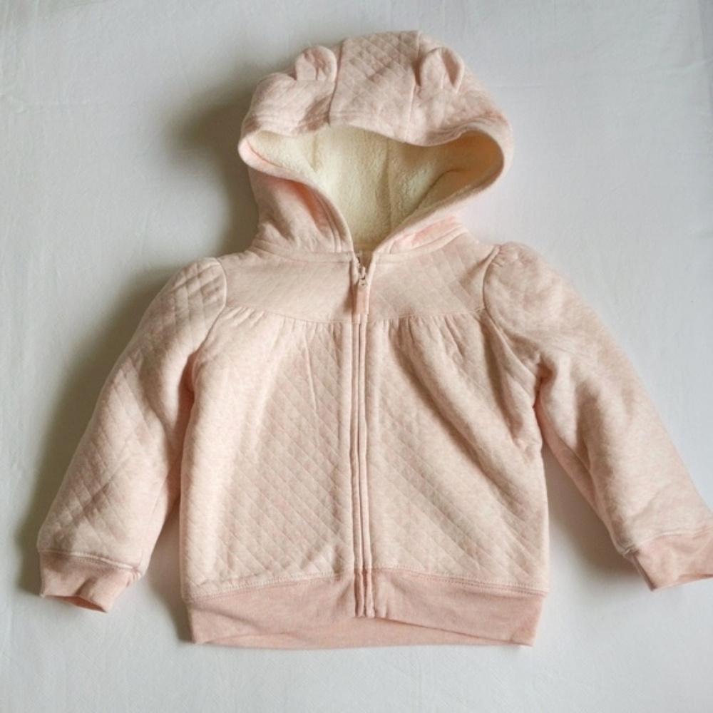 simple joys carter's sherpa lined zip-up hoodie sweatshirt 24 months baby girl